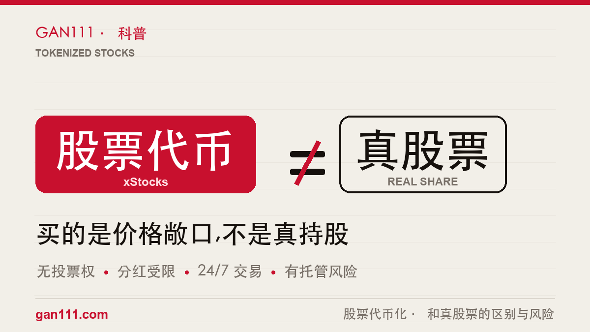 股票代币化 · 代币不等于真股票